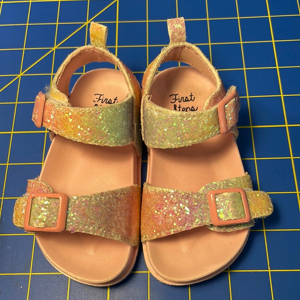 First steps pink glitter shoes